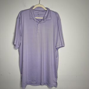 Johnnie-O Polo Shirt Mens Medium Purple Stripe Performance Golf Embroidered